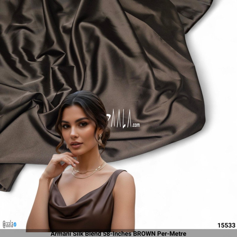 Armani Silk Blend 58-Inches BROWN Per-Metre