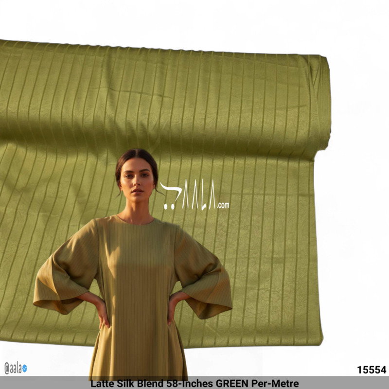 Latte Silk Blend 58-Inches GREEN Per-Metre