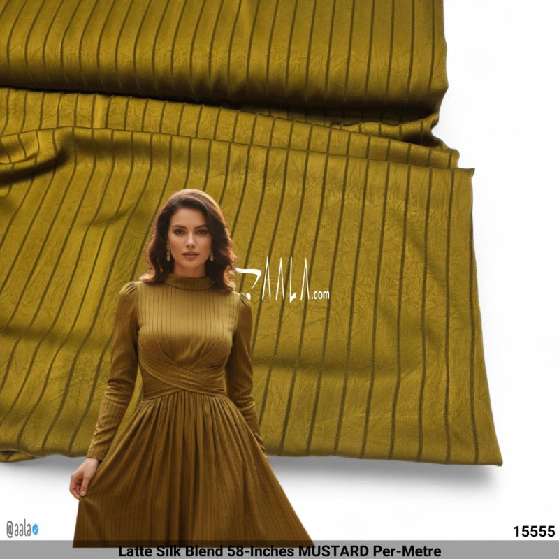 Latte Silk Blend 58-Inches MUSTARD Per-Metre