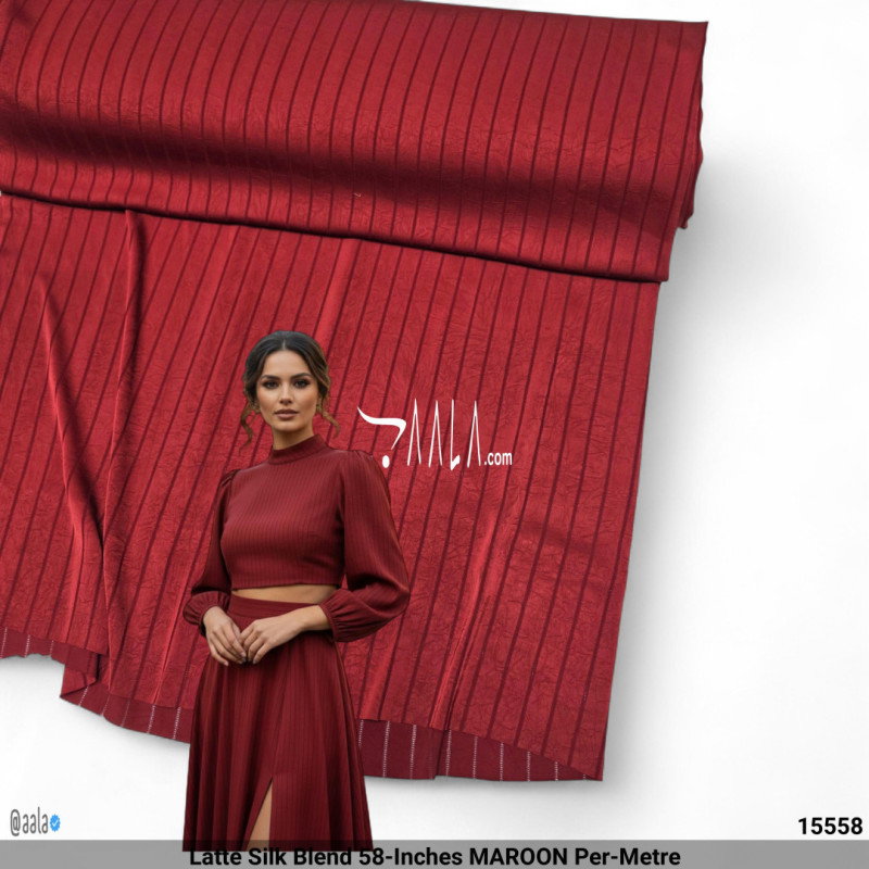 Latte Silk Blend 58-Inches MAROON Per-Metre