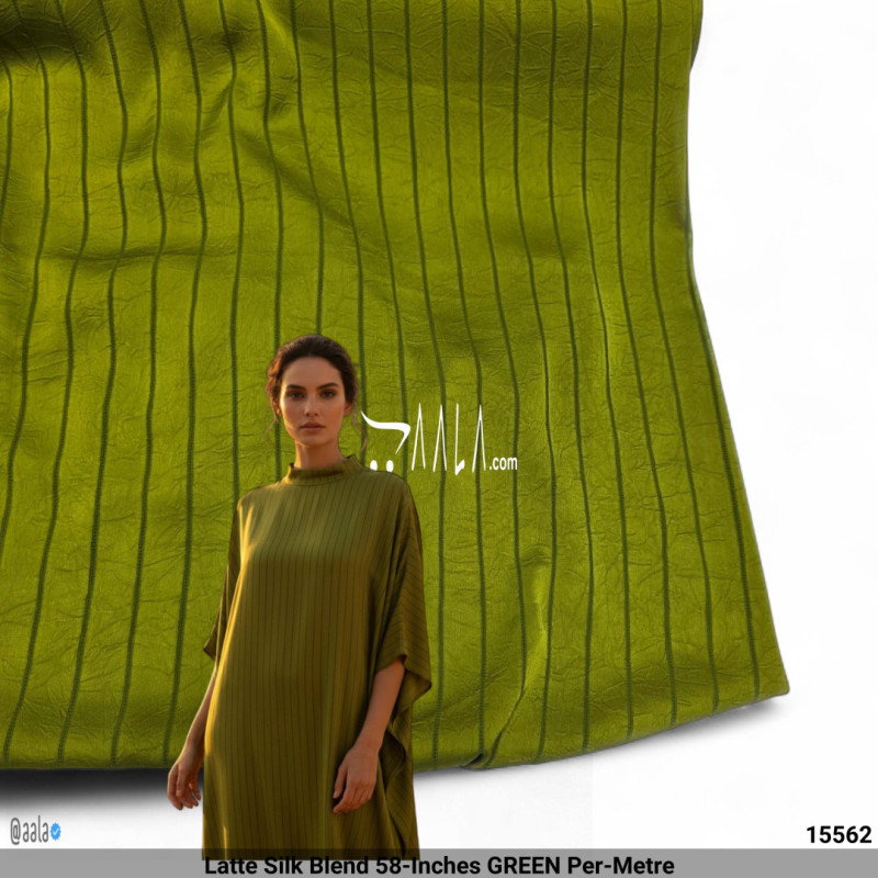 Latte Silk Blend 58-Inches GREEN Per-Metre