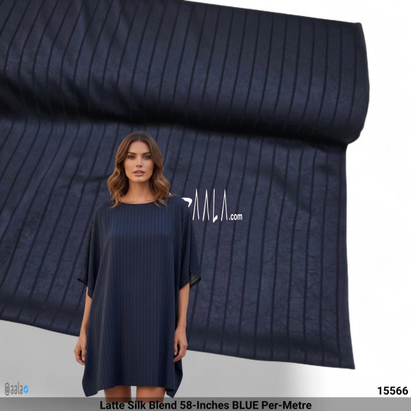 Latte Silk Blend 58-Inches BLUE Per-Metre