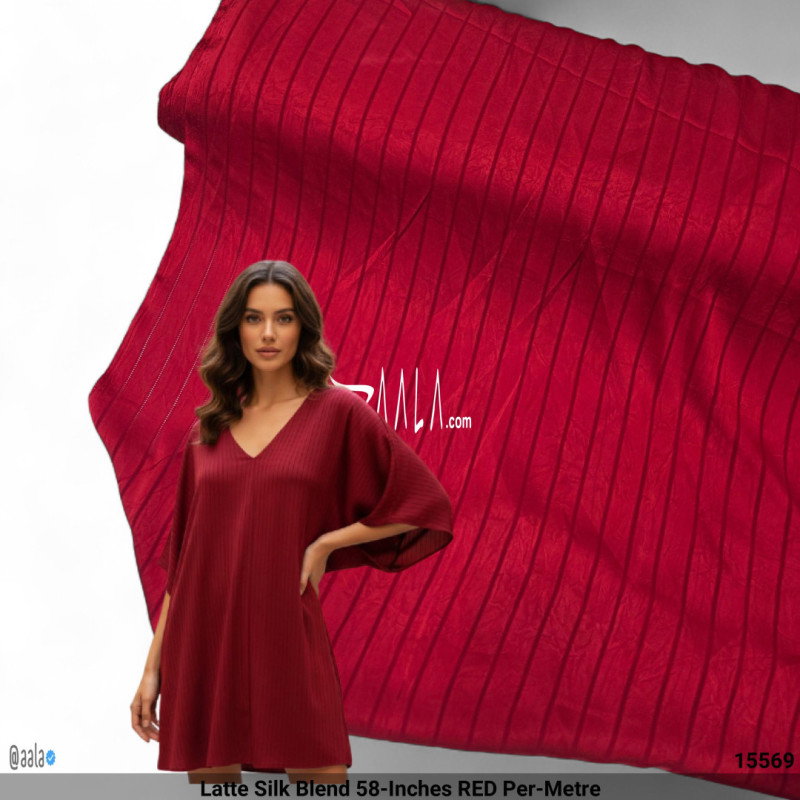 Latte Silk Blend 58-Inches RED Per-Metre