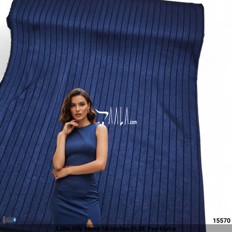 Latte Silk Blend 58-Inches BLUE Per-Metre