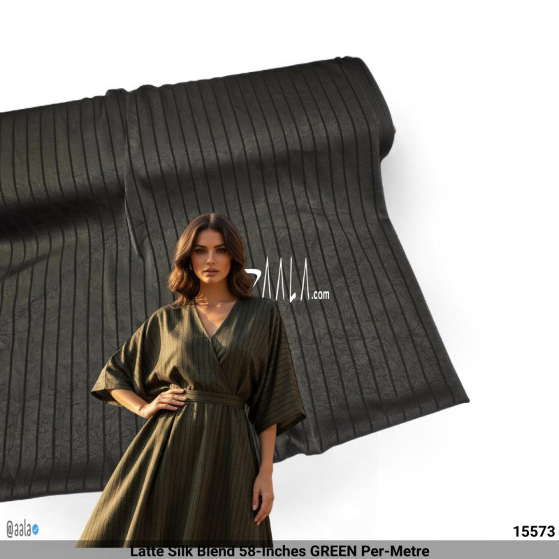 Latte Silk Blend 58-Inches GREEN Per-Metre