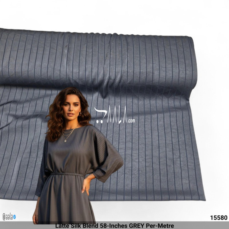 Latte Silk Blend 58-Inches GREY Per-Metre