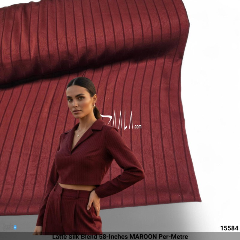 Latte Silk Blend 58-Inches MAROON Per-Metre