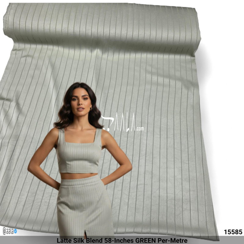 Latte Silk Blend 58-Inches GREEN Per-Metre