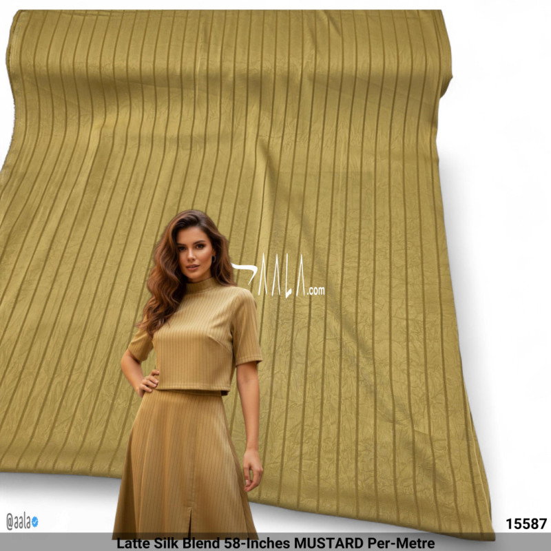 Latte Silk Blend 58-Inches MUSTARD Per-Metre