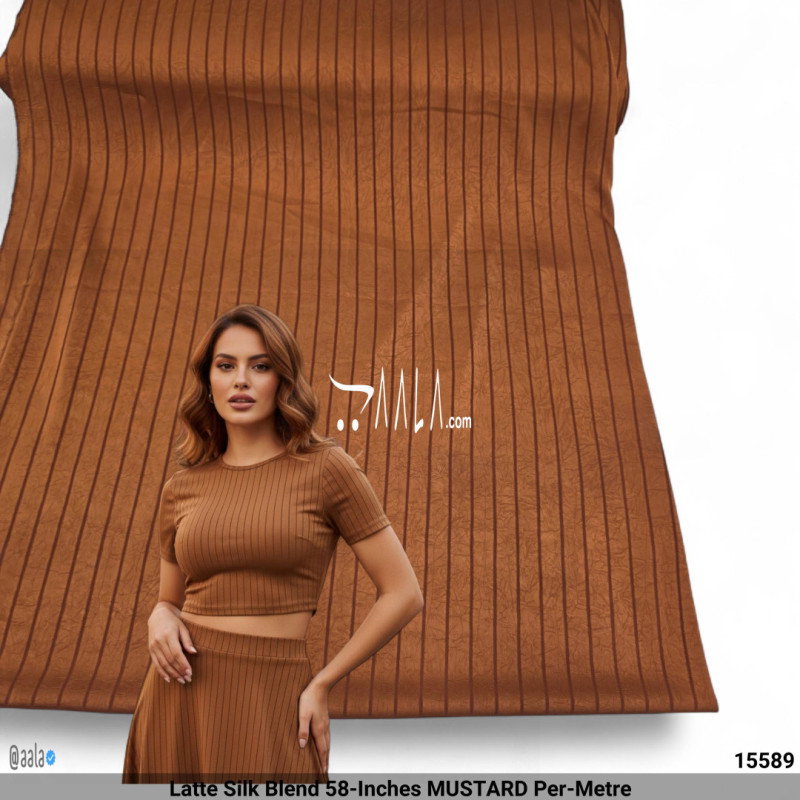 Latte Silk Blend 58-Inches MUSTARD Per-Metre