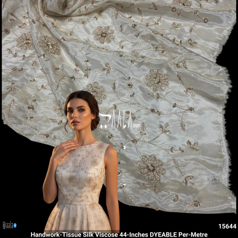 Handwork-Tissue Silk Viscose 44-Inches DYEABLE Per-Metre