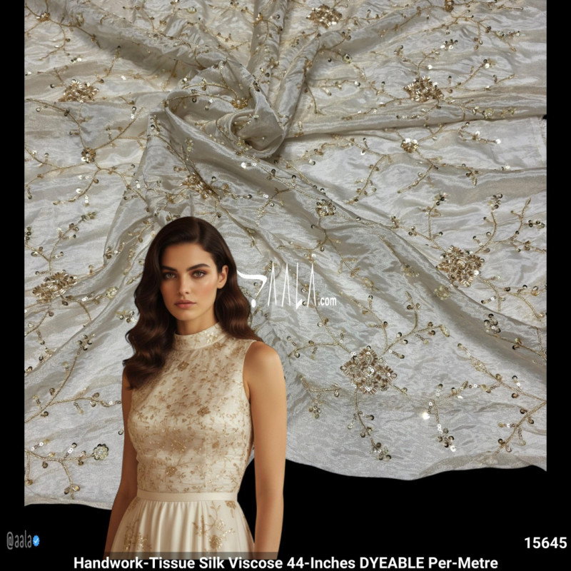Handwork-Tissue Silk Viscose 44-Inches DYEABLE Per-Metre
