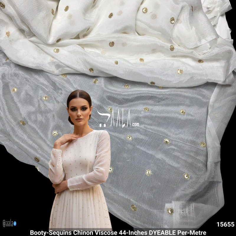 Booty-Sequins Chinon Viscose 44-Inches DYEABLE Per-Metre