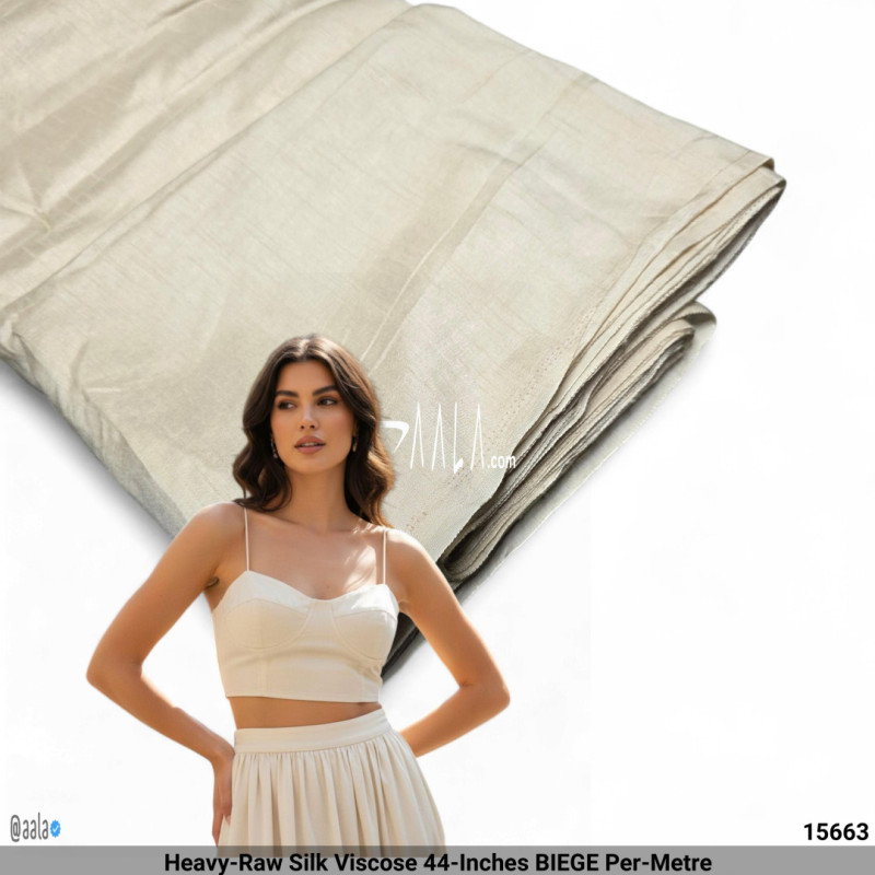Heavy-Raw Silk Viscose 44-Inches BIEGE Per-Metre