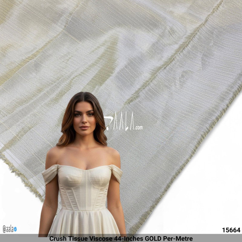 Crush Tissue Viscose 44-Inches GOLD Per-Metre