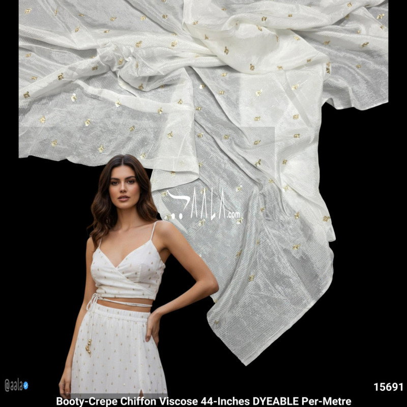 Booty-Crepe Chiffon Viscose 44-Inches DYEABLE Per-Metre
