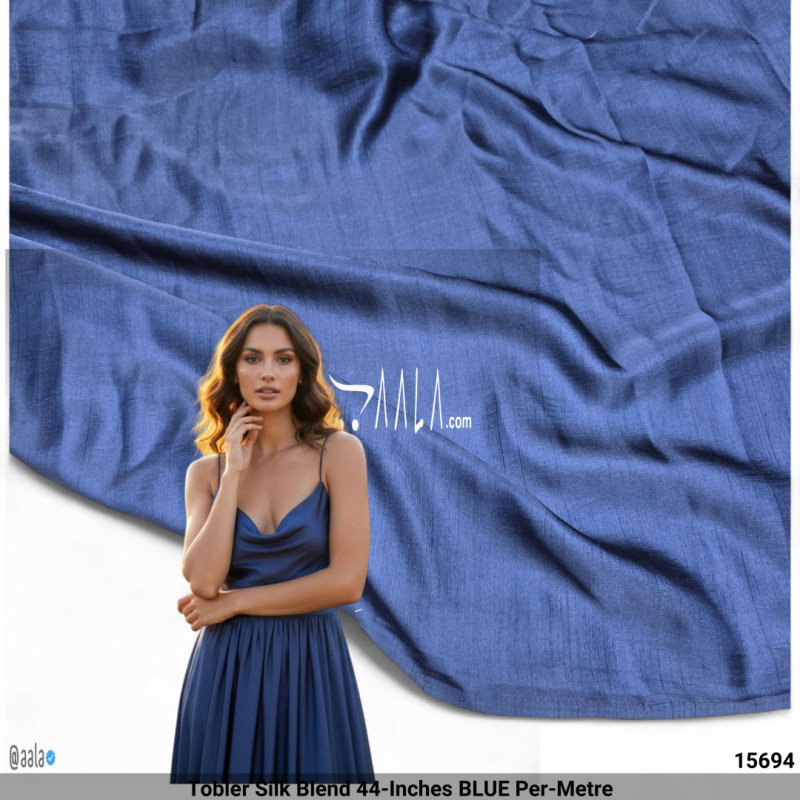 Tobler Silk Blend 44-Inches BLUE Per-Metre