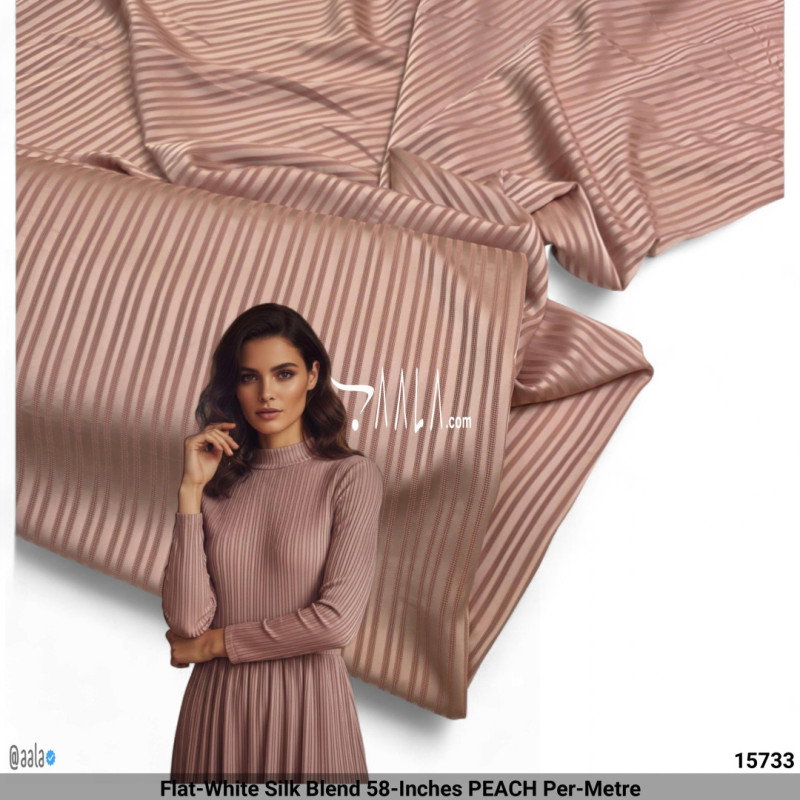 Flat-White Silk Blend 58-Inches PEACH Per-Metre