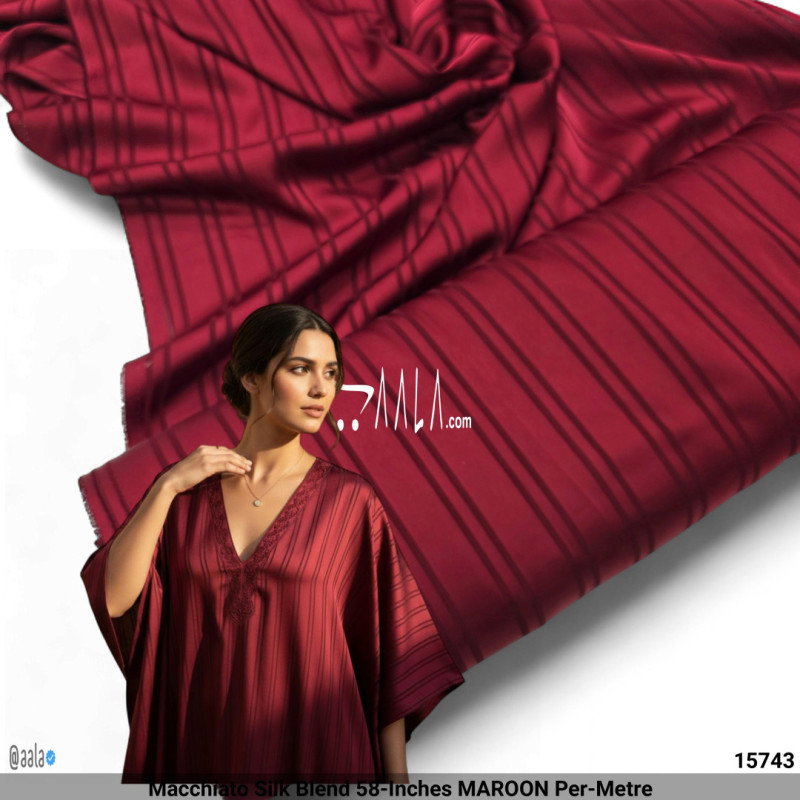 Macchiato Silk Blend 58-Inches MAROON Per-Metre