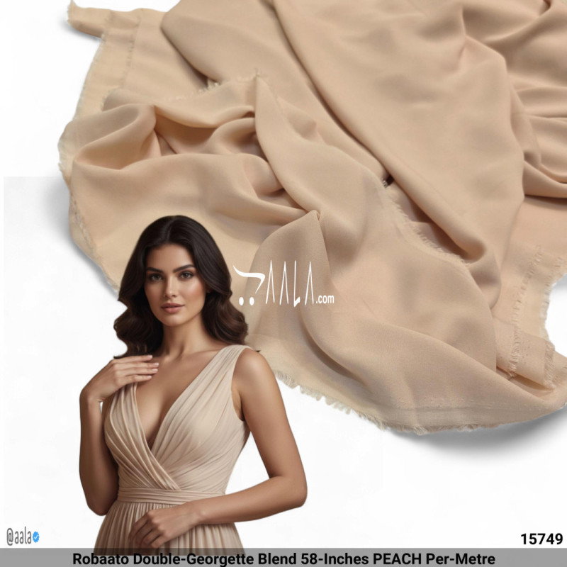 Robaato Double-Georgette Blend 58-Inches PEACH Per-Metre