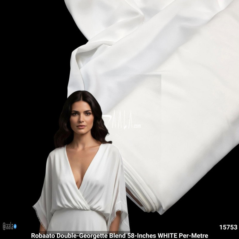 Robaato Double-Georgette Blend 58-Inches WHITE Per-Metre