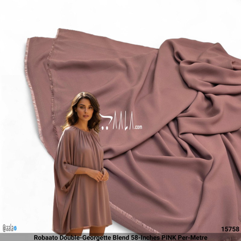 Robaato Double-Georgette Blend 58-Inches PINK Per-Metre