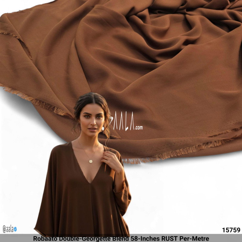 Robaato Double-Georgette Blend 58-Inches RUST Per-Metre