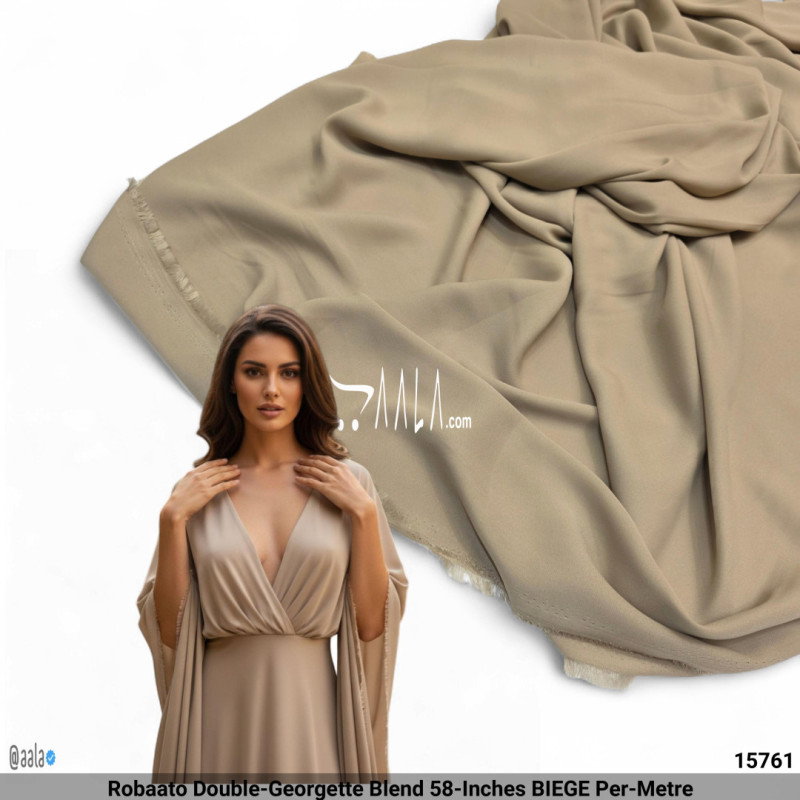 Robaato Double-Georgette Blend 58-Inches BIEGE Per-Metre