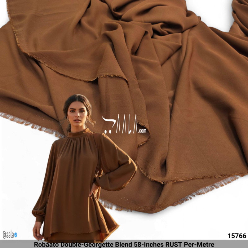 Robaato Double-Georgette Blend 58-Inches RUST Per-Metre