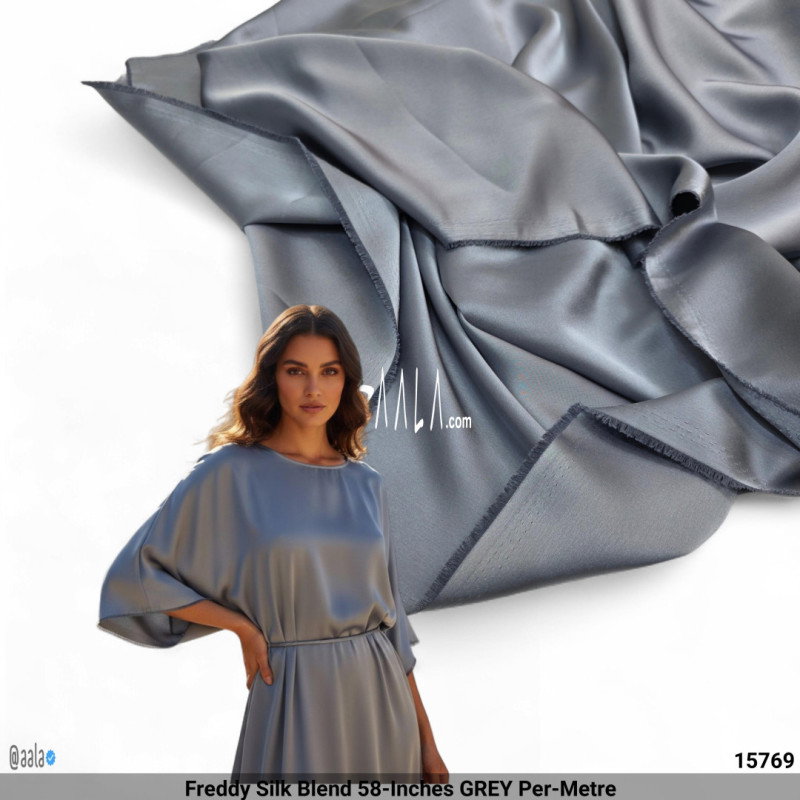 Freddy Silk Blend 58-Inches GREY Per-Metre