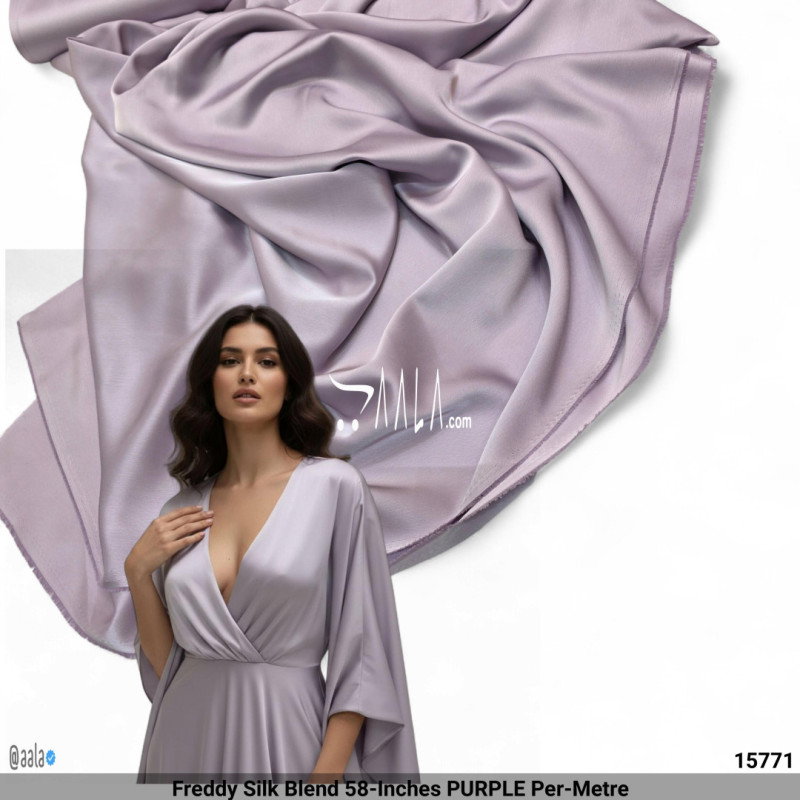 Freddy Silk Blend 58-Inches PURPLE Per-Metre