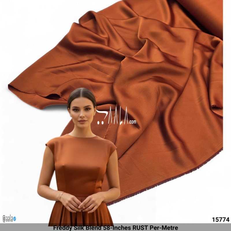 Freddy Silk Blend 58-Inches RUST Per-Metre