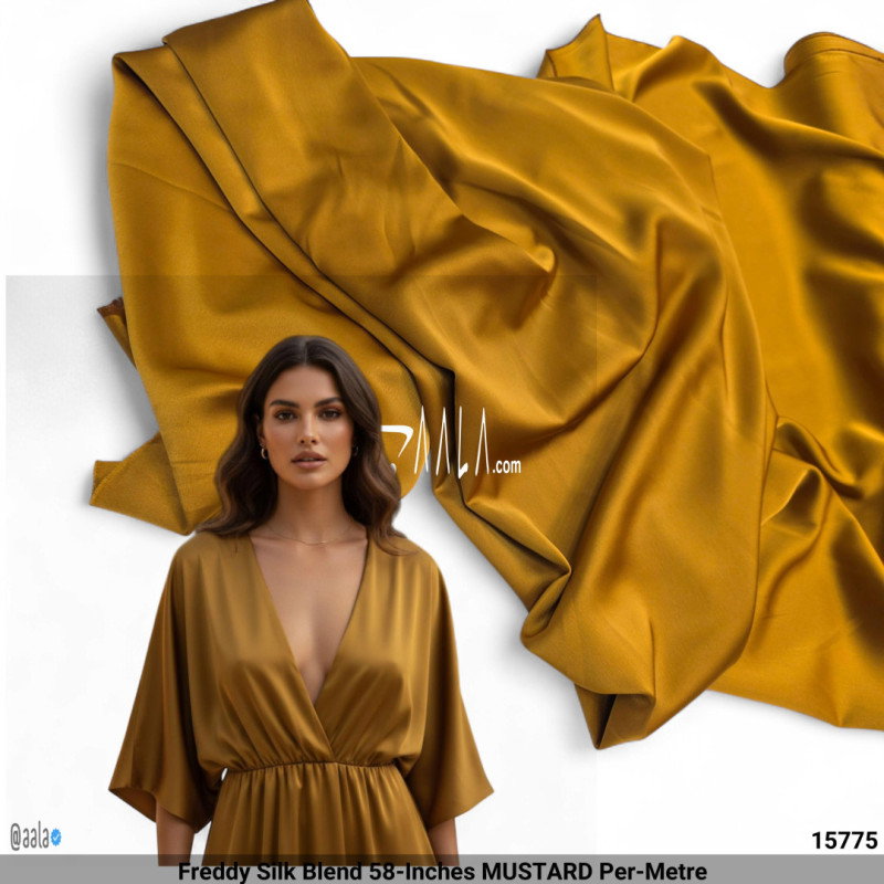 Freddy Silk Blend 58-Inches MUSTARD Per-Metre