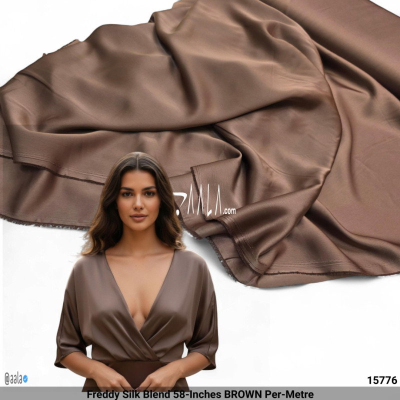 Freddy Silk Blend 58-Inches BROWN Per-Metre