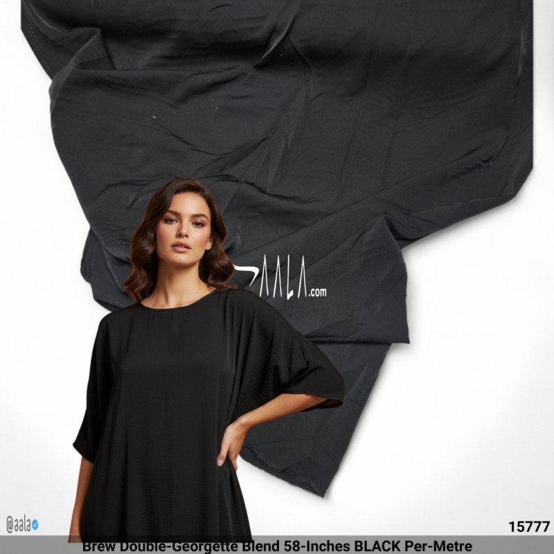 Brew Double-Georgette Blend 58-Inches BLACK Per-Metre