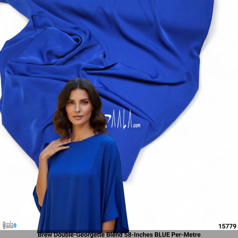 Brew Double-Georgette Blend 58-Inches BLUE Per-Metre