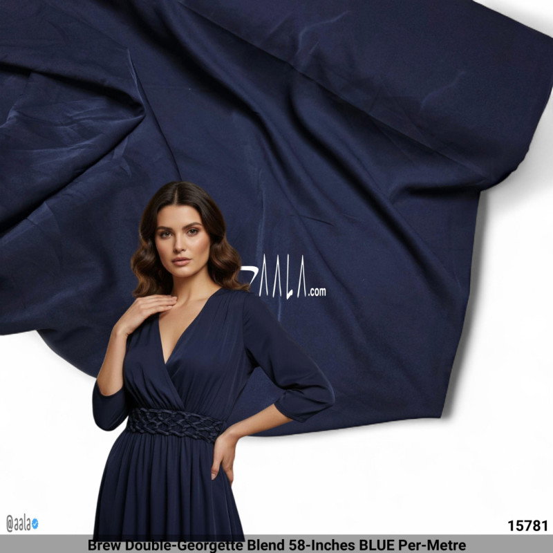 Brew Double-Georgette Blend 58-Inches BLUE Per-Metre