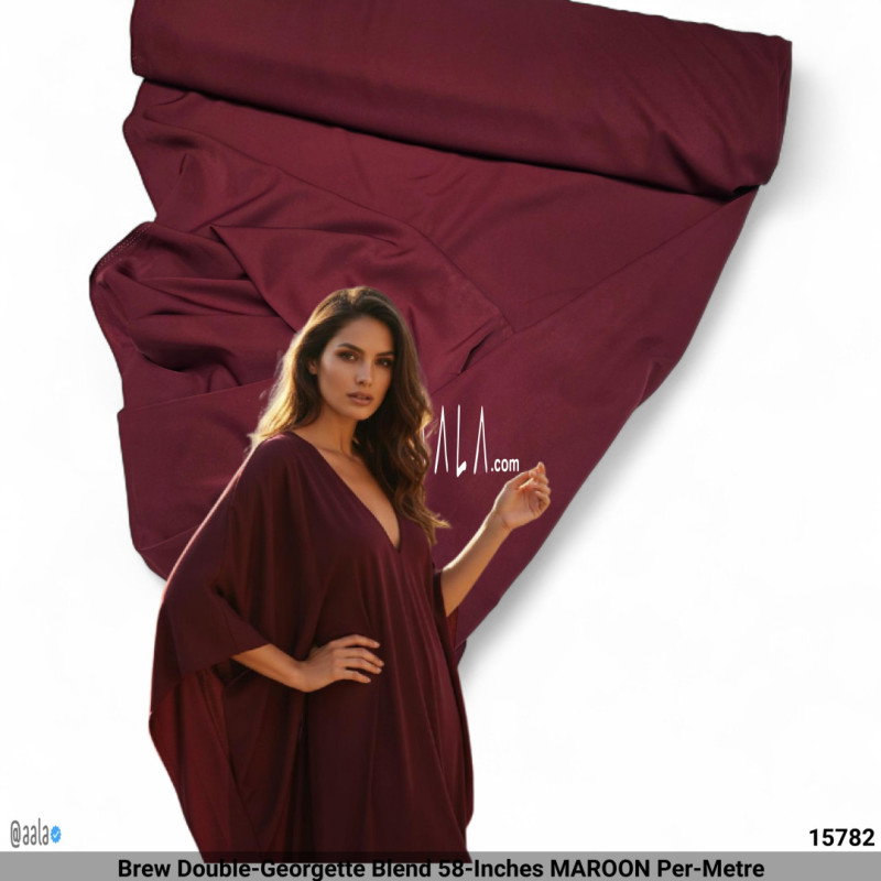 Brew Double-Georgette Blend 58-Inches MAROON Per-Metre