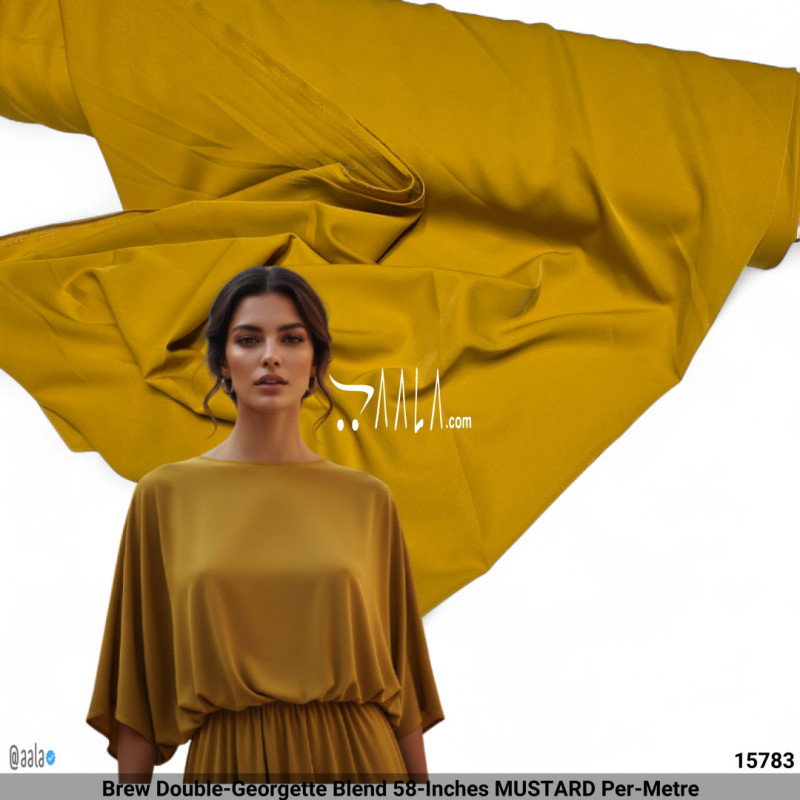 Brew Double-Georgette Blend 58-Inches MUSTARD Per-Metre