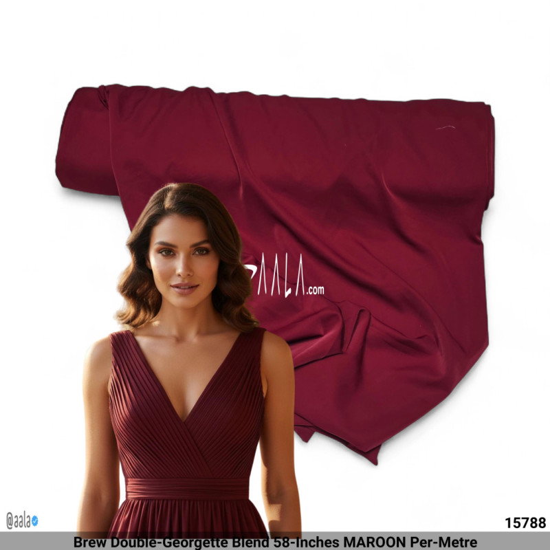 Brew Double-Georgette Blend 58-Inches MAROON Per-Metre