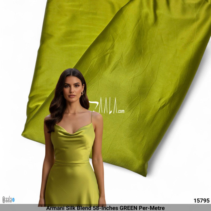 Armani Silk Blend 58-Inches GREEN Per-Metre