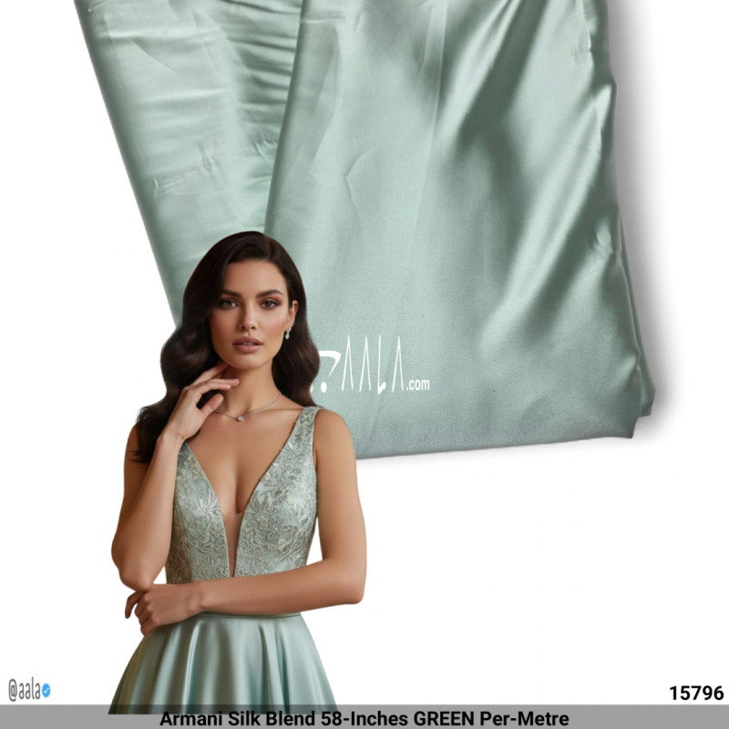 Armani Silk Blend 58-Inches GREEN Per-Metre