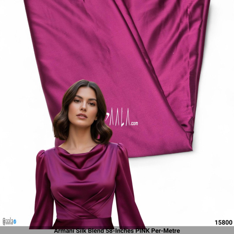 Armani Silk Blend 58-Inches PINK Per-Metre