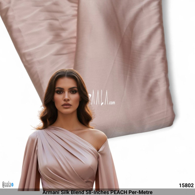 Armani Silk Blend 58-Inches PEACH Per-Metre