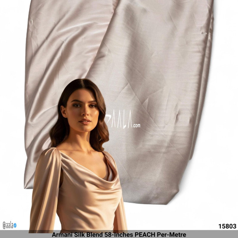 Armani Silk Blend 58-Inches PEACH Per-Metre