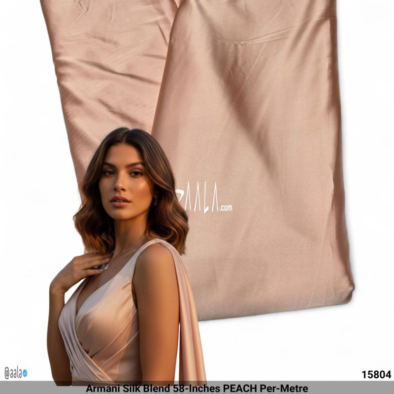 Armani Silk Blend 58-Inches PEACH Per-Metre