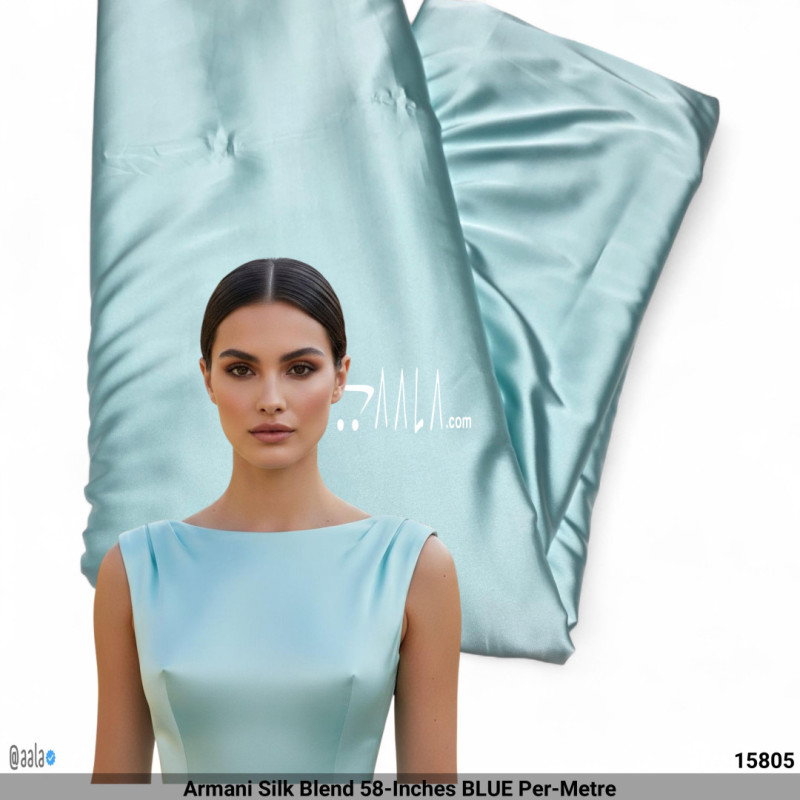 Armani Silk Blend 58-Inches BLUE Per-Metre