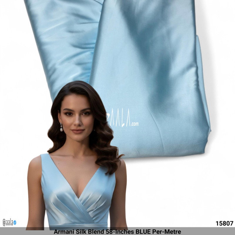 Armani Silk Blend 58-Inches BLUE Per-Metre