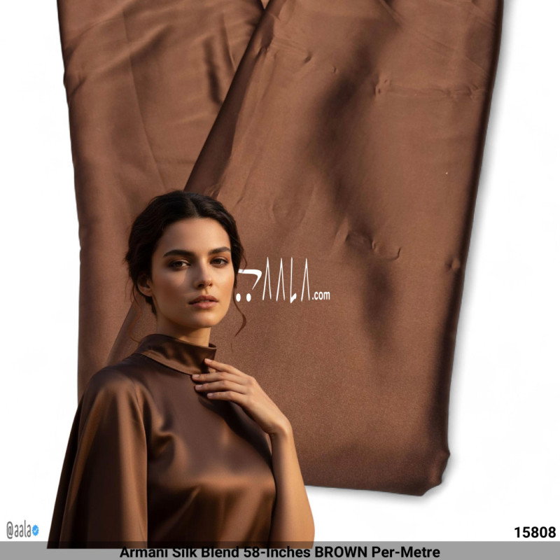 Armani Silk Blend 58-Inches BROWN Per-Metre