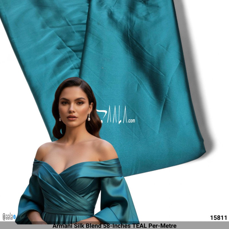 Armani Silk Blend 58-Inches TEAL Per-Metre